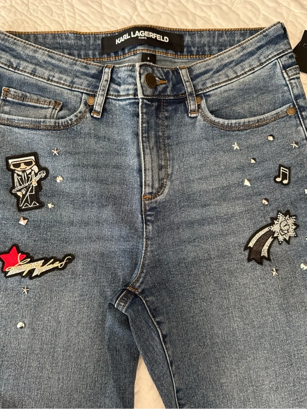 Karl Lagerfeld Jeans Skinny with Red Star Patch - Picture 4 of 13